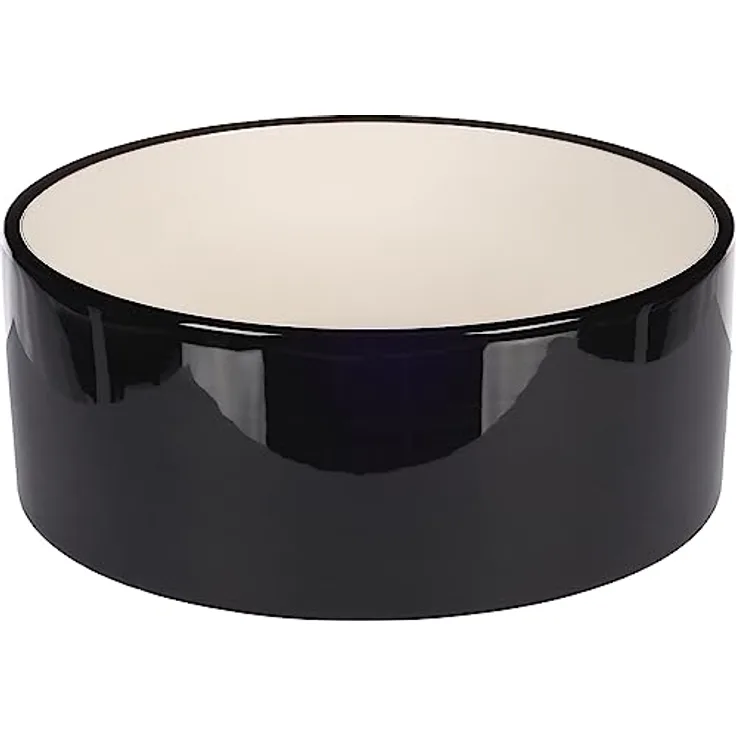 Futternapf für Hunde und Wasser, Keramik, rund, 1700 ml, 20 x 7,5 cm, Schwarz