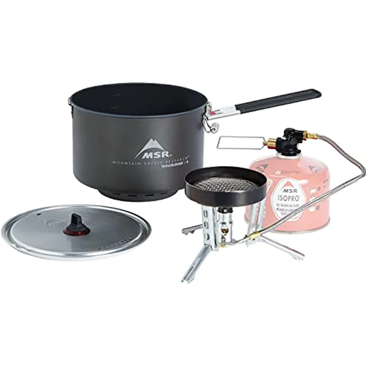 MSR WindBurner Group Stove, winddichter Gaskocher mit 2,5 l keramikbeschichtetem Antihafttopf für bis zu 4 Personen – Bild 1