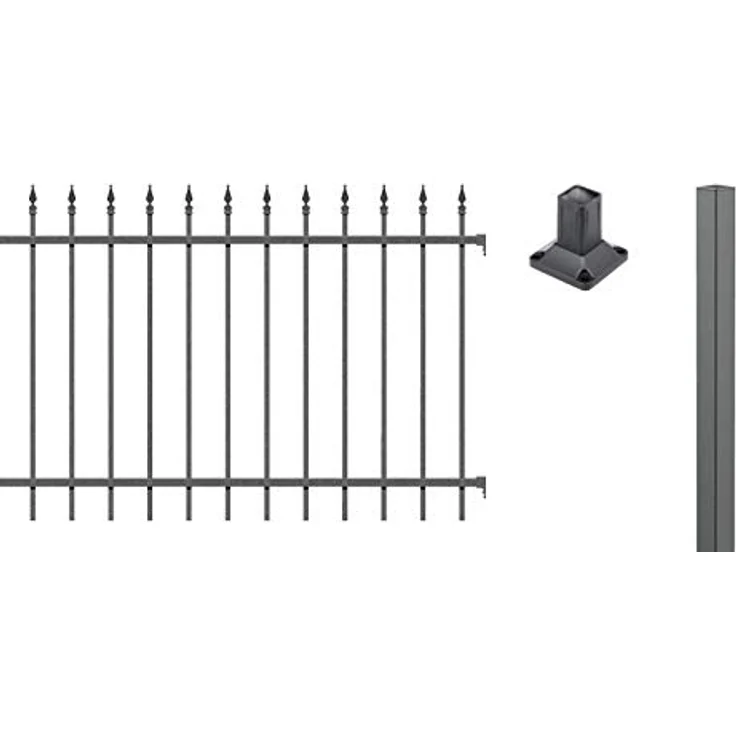 Alberts 510411 Zaunerweiterungsset Chaussee, Aluminium, anthrazit, Höhe 120 cm, Länge 2 m, zum Aufschrauben – Bild 1