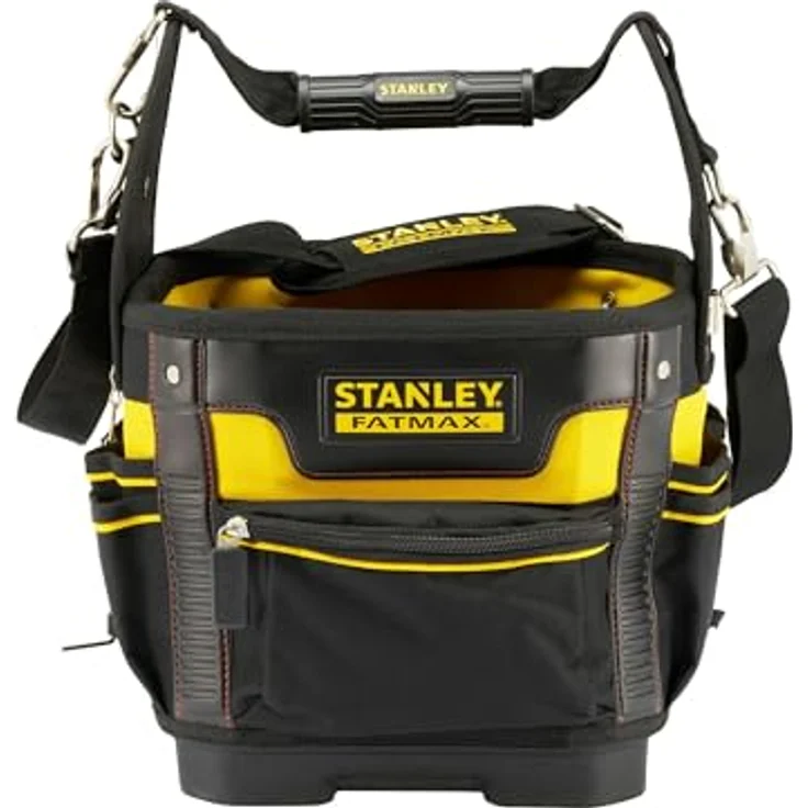 Stanley FatMax Werkzeugtasche - Transporttasche (29x29x38cm, robustes 600 Denier Nylon, ergonomischer Handgriff und Schultergurt, entnehmbare Teiler mit Gürtelclip, elastische Halterungen) 1-93-952 – Bild 6
