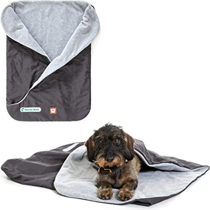 Doctor Bark Hundeschlafsack, flauschig und weich gefüttert, wärmend und atmungsaktiv, strapazierfähiger Schlafsack für mittelgroße Hunde, waschbar bis 95°C, Trockner geeignet (M - Grau) – Bild 1