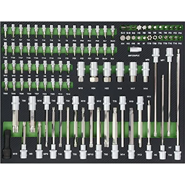 Profi Werkstattwagen Einlagen Set grün Werkzeugeinlagen 520x400mm bestückt 6 Stück – Bild 4