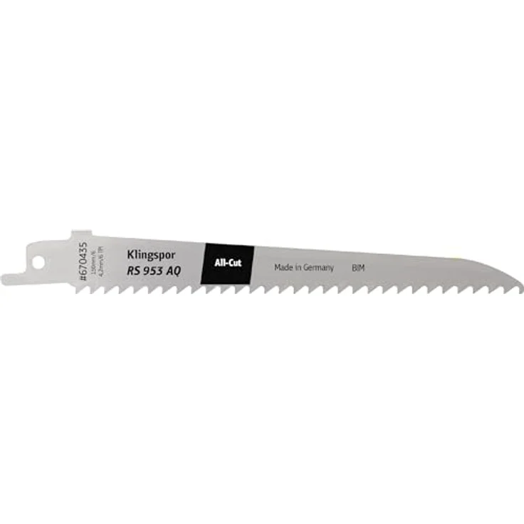 Klingspor RS 953 AQ Säbelsägeblätter, Bi-Metall, gefräst, geschränkt, 6 Zähne pro Zoll, 150 x 19 x 1,27 mm, Nutzlänge 130, 670435 - 5 Stück – Bild 1