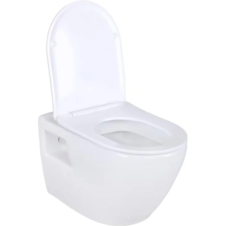 Aloni Tiefspül-WC AL5509Komplett, wandhängend, Abgang waagerecht, Aloni Wand / Hänge WC Toilette Softclose-Deckel Vorwandelement, Sanitärkeramik, Soft-Close-Funktion, weiß – Bild 4