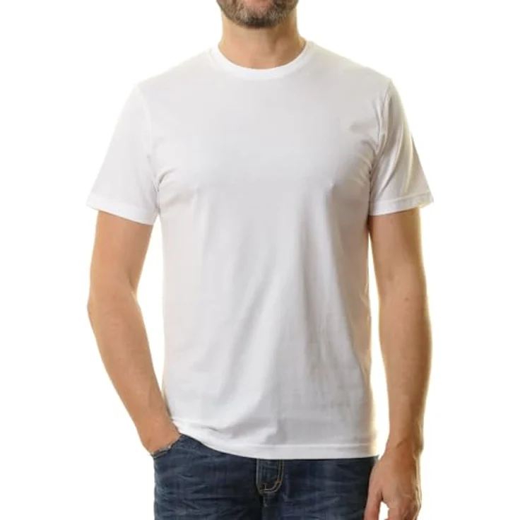 Ragman Herren T-Shirt, 2er-Pack, kurzarm, Rundhalsausschnitt, Uni Design, weiss, (XL) – Bild 3