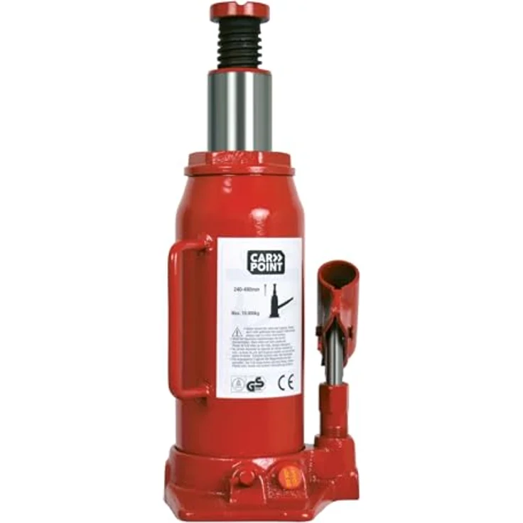 Carpoint Hydraulischer Wagenheber 10 Tonnen, Tragfähigkeit bis 10.000 kg, Hubhöhe 240-480 mm, für Auto, Caravan, Anhänger – Bild 9