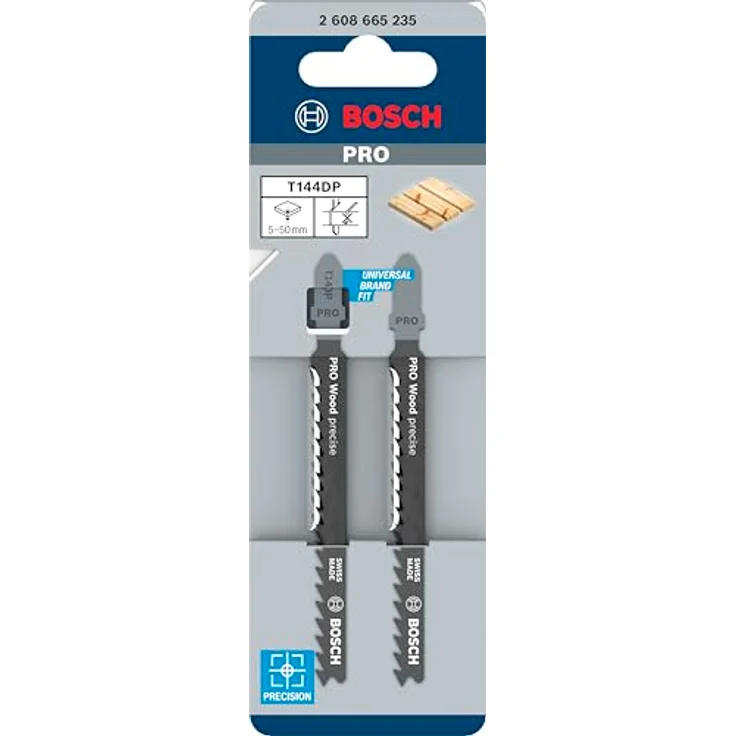 Bosch 2x PRO Wood precise T144DP Stichsägeblatt (für Weichholz, Länge 100 mm, Professional Zubehör Stichsäge) – Bild 2