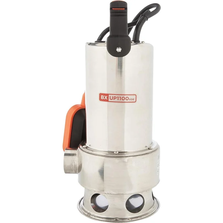 Black & Decker BXUP1100XDE, Schmutzwasserpumpe 1100W mit Edelstahl-Gehäuse, automatischem Schwimmerschalter und IPX8 Schutzklasse