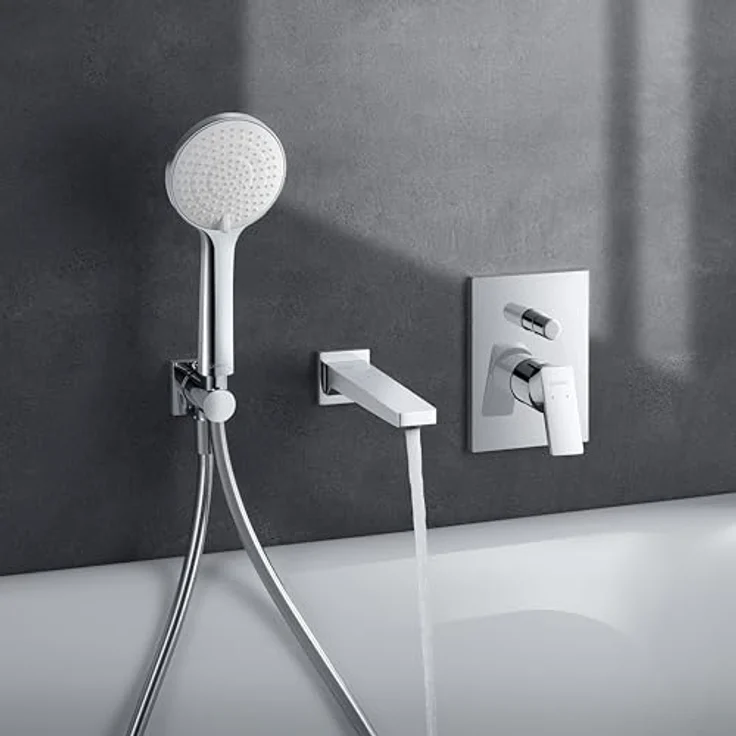 Duravit Manhattan Wannenarmatur Unterputz, Einhebel-Wannenmischer für 2 Verbraucher mit Keramikmischsystem, Chrom – Bild 2