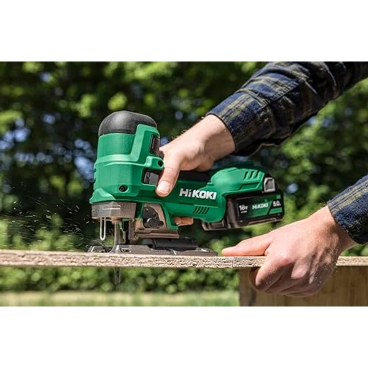 HIKOKI Akku Stichsäge CJ18DB, 18V (2x5,0Ah) Li-ion, 26 mm Sägehub, 550-2500 min-1, Gehrungsschnitte 45°, im HSCII Koffer – Bild 4