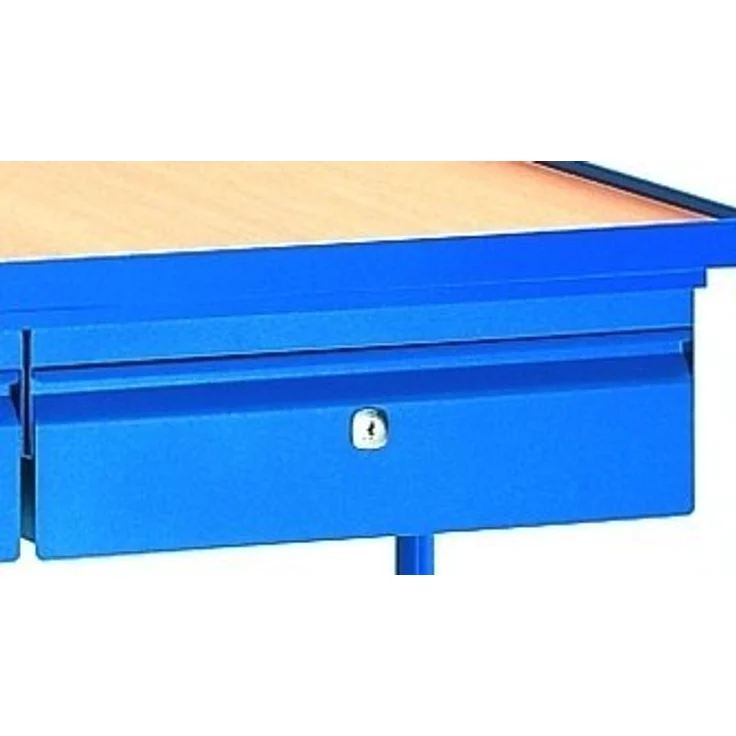 FETRA Tischwagen 2622, leichter Transportwagen mit 2 Schubladen, pulverbeschichtet brillantblau RAL5007, Tragkraft 80 kg pro obere Ladefläche – Bild 3
