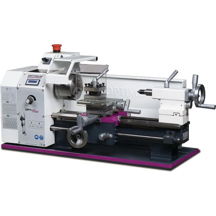Optimum Drehmaschine TU 2004V OPTIturn, Präzisionsmaschine mit gehärteter Spindel, induktiv gehärtetem Prismenbett und Rundlaufgenauigkeit besser als 0,009 mm