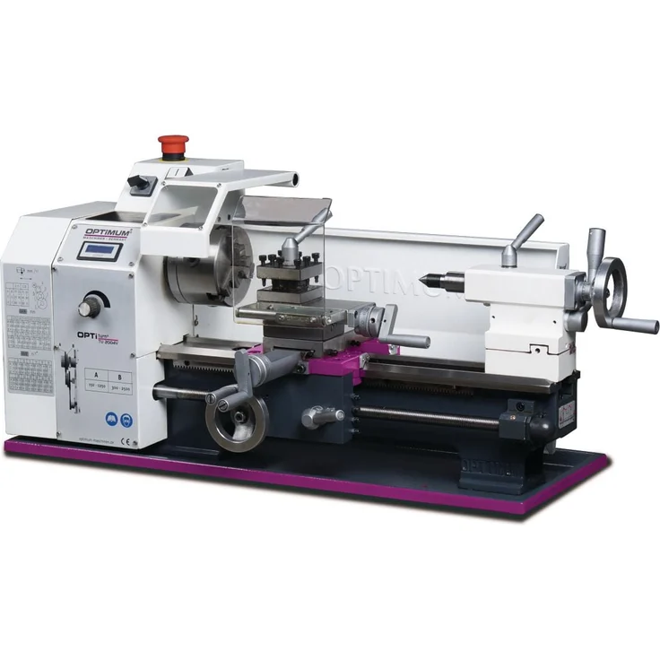 Optimum Drehmaschine TU 2004V OPTIturn, Präzisionsmaschine mit gehärteter Spindel, induktiv gehärtetem Prismenbett und Rundlaufgenauigkeit besser als 0,009 mm
