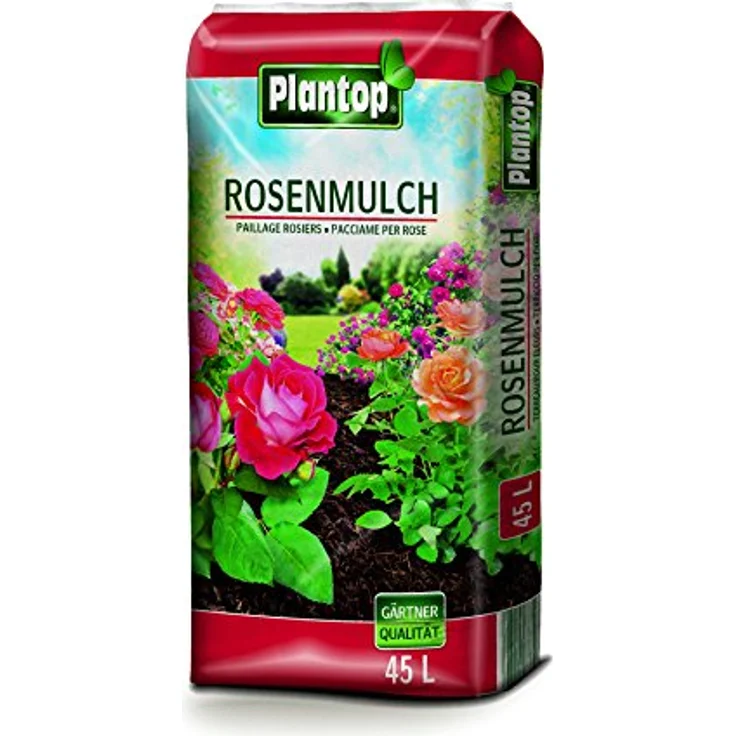 Plantop Rosenmulch 45 Liter, naturreiner, zerkleinerter, fermentiertes Nadelholz – Bild 2
