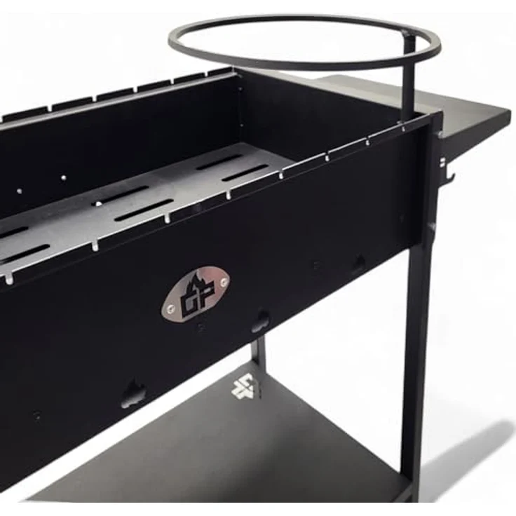 Grillpeter Holzkohlegrill Mangal Batyr 80 Schaschlikgrill mit Ablage und Topfhalter, 80 cm, robust aus 2 mm Stahl, lackiert – Bild 3