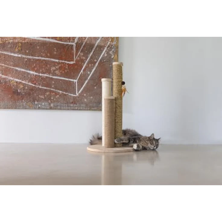 Designed by Lotte Willa (70 cm, Sand), Katzenbaum mit drei verschiedenen Kratzstämmen – Bild 7