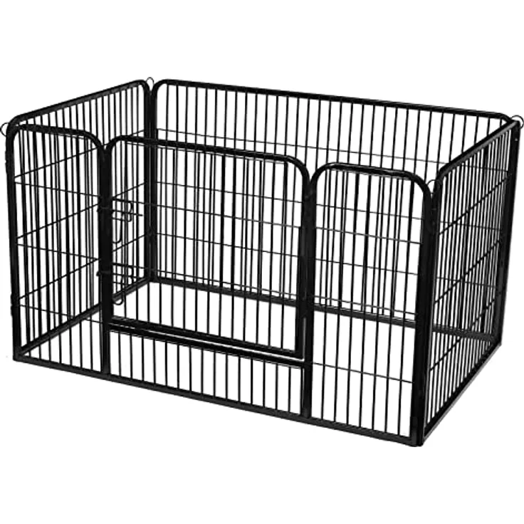 Feandrea Doggo, Gehege - Pulverbeschichtetes Hundekäfig in Beige mit verdickten Eisenrohren