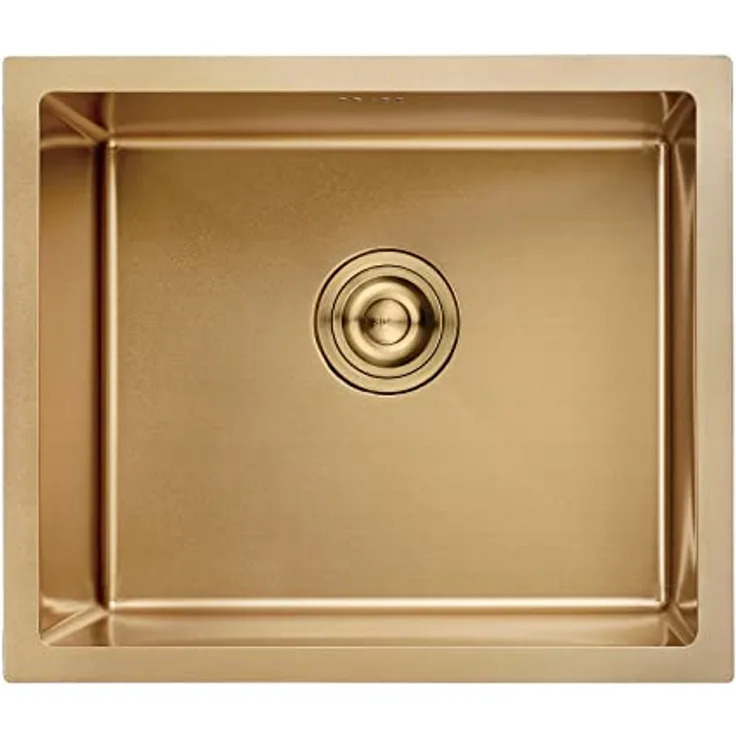 Ibergrif M85043G Küchenspüle 50 x 43 cm, Unterbauspüle mit Ablauffilter, Edelstahl