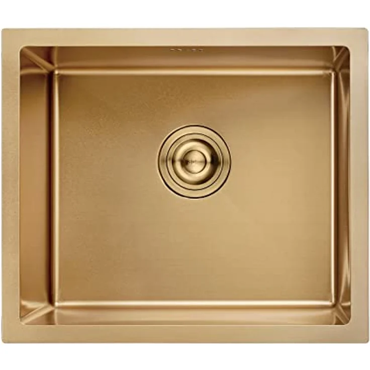 Ibergrif M85043G Küchenspüle 50 x 43 cm, Unterbauspüle mit Ablauffilter, Edelstahl – Bild 1