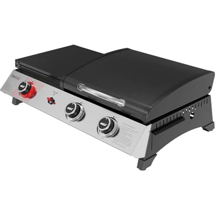 Royal Gourmet 3 Brenner Gasgrill, 3 in 1 Tischgrill mit 8,5 kW Schwarz, kompakt und tragbar – Bild 4
