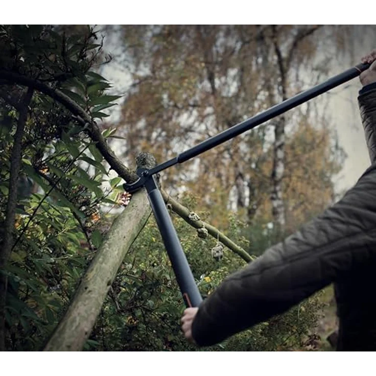 Fiskars SingleStep Amboss-Astschere für trockenes und hartes Holz, Antihaftbeschichtet, Gehärteter Präzisionsstahl, Länge 81 cm, Schwarz, L39, 1001430 – Bild 4