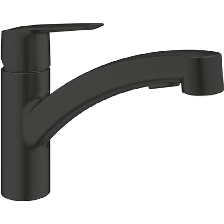 Grohe Küchenarmatur Start Einhand-Spültischbatterie, Quickfix, matte black, mit herausziehbarer Dual Spülbrause und GROHE SilkMove Technologie – Bild 1