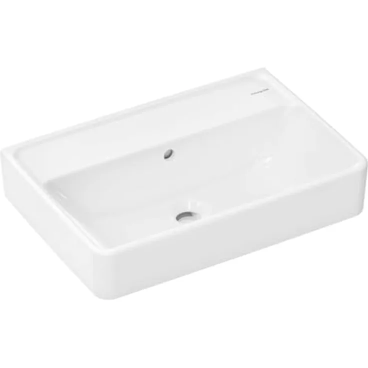 hansgrohe Xanuia Q Waschtisch Compact, Wandwaschbecken ohne Hahnloch, mit Überlauf, 550x370mm, weiss