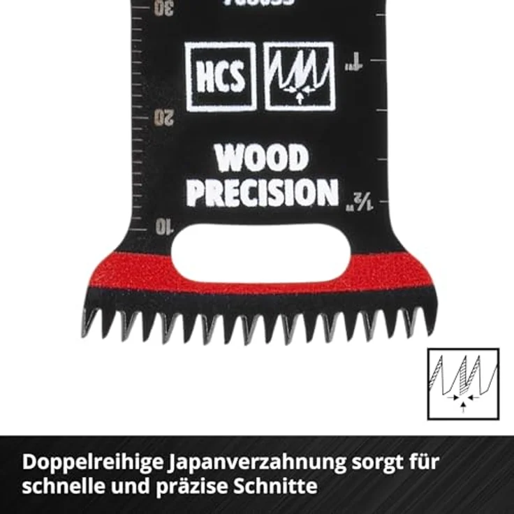 Einhell Tauchsägeblatt aus Kohlenstoffstahl, 32 mm Breite, 40 mm Eintauchtiefe, PTFE-Coating, Japanverzahnung, gekrümmte Schneide, Schnellwechselfunktion – Bild 3