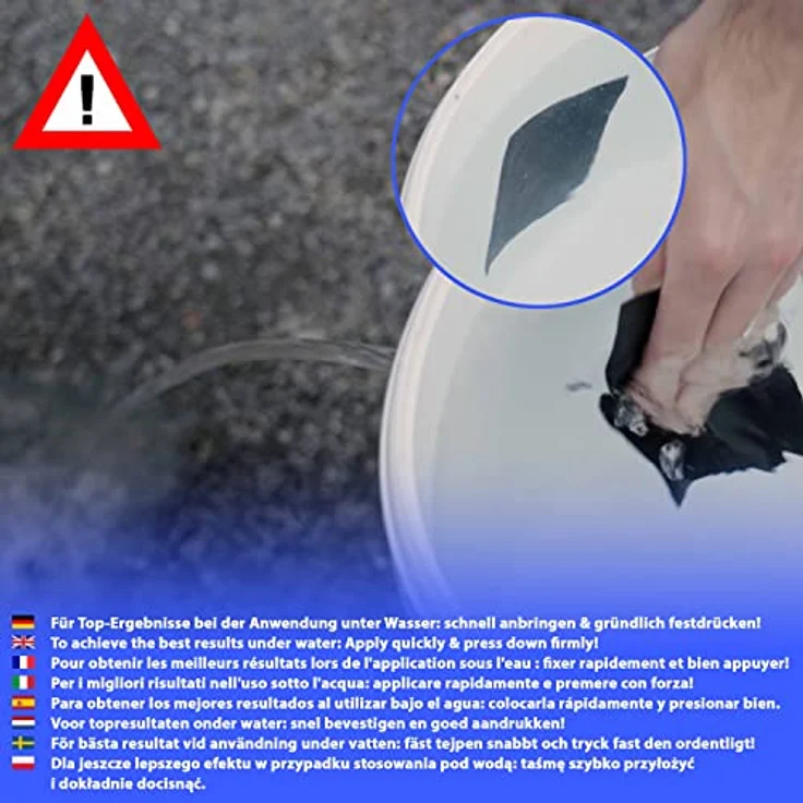 Poppstar wasserdichtes Klebeband transparent (10cm x 150cm) Waterproof Tape für Pool & Rohr-Abdichtung (Notfall-Reparaturband - Dichtungsband selbstklebend zum Abdichten unter Wasser) – Bild 5