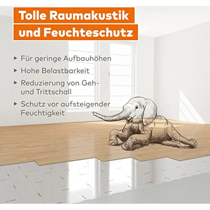 Selit Selitac Trittschalldämmung Aqua Stop Faltplatte 2,2 mm stark 1,2 x 12,5 m – Bild 2