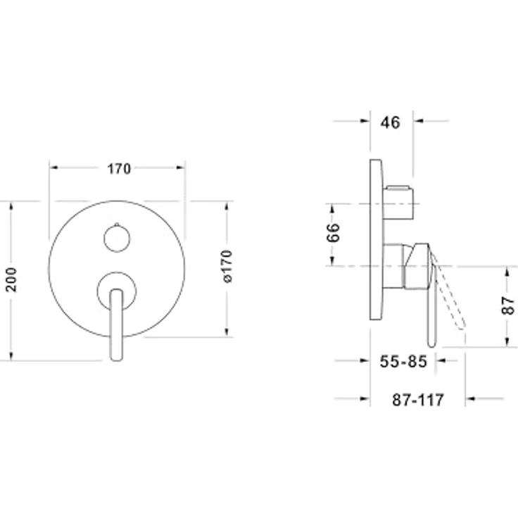 Duravit Balcoon Badewannenarmatur, Einhebel-Mischbatterie für Unterputzmontage, 170x200 mm, keramisches Mischsystem, BA5210012046 – Bild 5