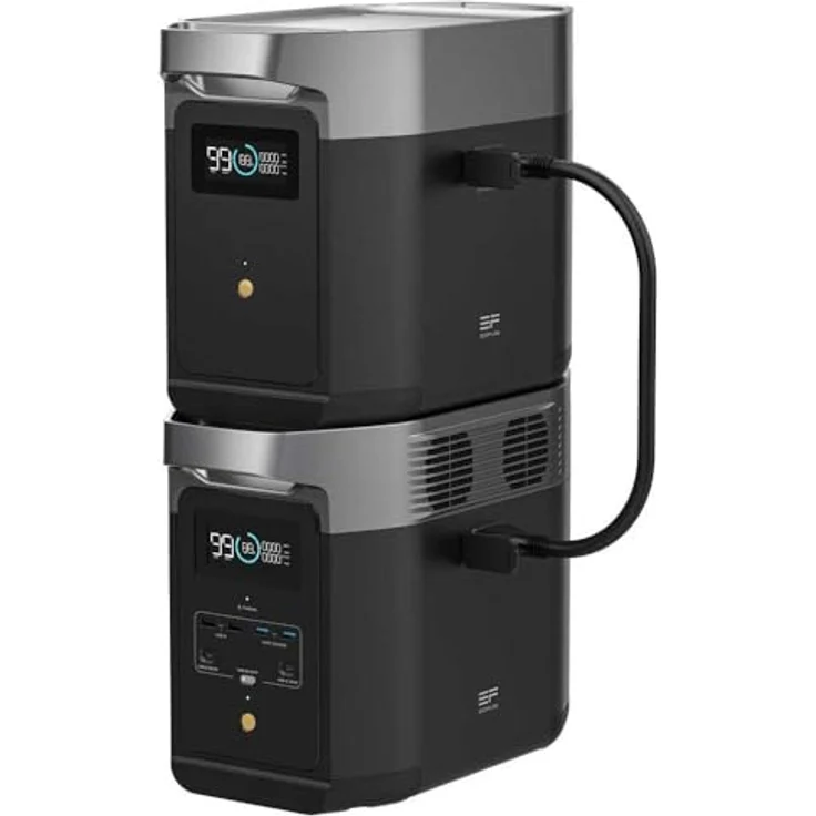 EcoFlow Delta 2 Max Zusatzbatterie, erweiterbare Kapazität von 2.048 Wh auf 6.144 Wh, inkl. Verbindungskabel – Bild 5