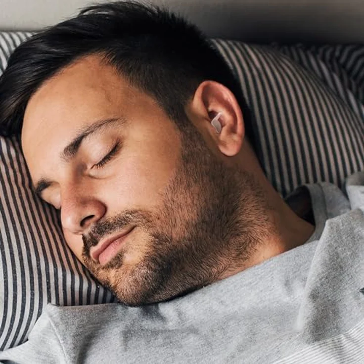Mixx Assistive Audio Sleep Gehörschutz-Earplugs, 3x wiederverwendbare Ohrstöpsel aus medizinischem Silikon, flach und bequem für Seitenschläfer, inklusive Aufbewahrungskoffer – Bild 4