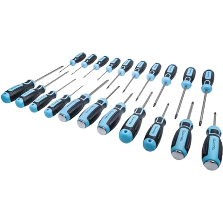 Brüder Mannesmann Werkzeuge Schraubendreher-Set mit ergonomischen 2-Komponenten-Griffen, 19-teilig – Bild 2