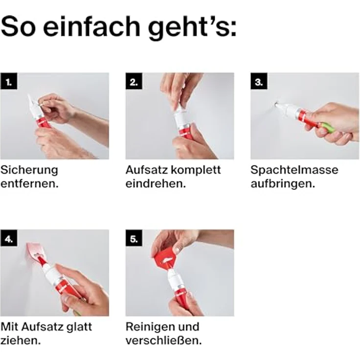 fischer GOW Reparaturspachtel, 70ml Spachtelmasse, weiß – Bild 5