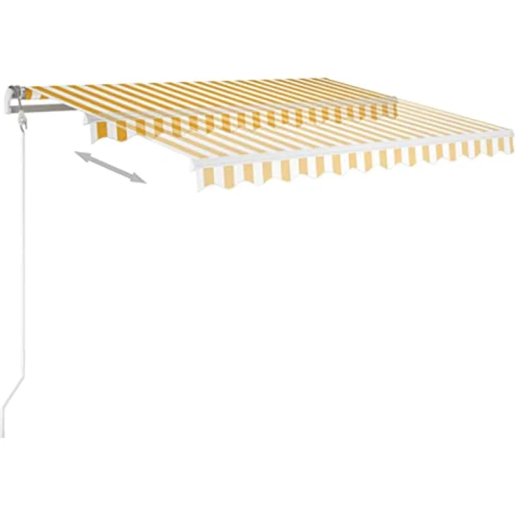 vidaXL Gelenkarmmarkise Einziehbar 350x250 cm Gelb und Weiß – Bild 5