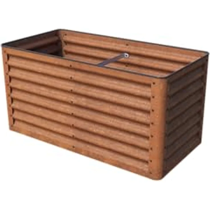 GFP Primeyard Luca Cortenstahl-Hochbeet 120x60x60 cm, stabiles Gartenbeet mit natürlicher Rostoptik, Kantenschutz und ganzjährig einsetzbar – Bild 1
