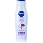 NIVEA Blonde Silver Farbglanz Shampoo, 250 ml, Silbershampoo mit Kornblumenextrakt und Biotin zur Auffrischung von blondem, silbernem & grauem Haar