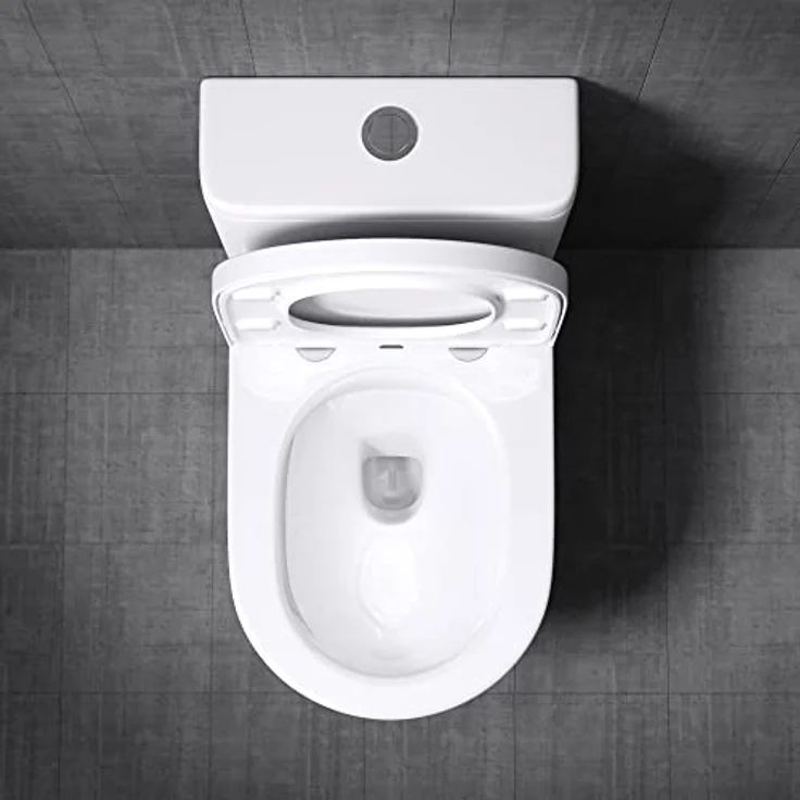 Mai & Mai Stand-WC Toilette Aachen304T, Keramik, Spülrandlos, bodenstehend, Silent-Close Sitz, 41x55,5x85cm, weiß – Bild 5