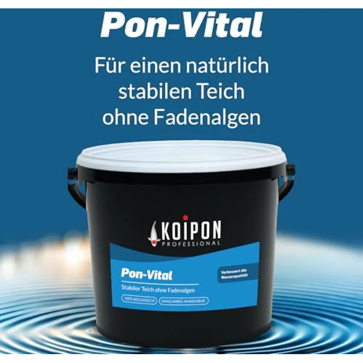 KOIPON Pon-Vital 2,5 kg, 100% biologische Teichpflege gegen Algenwachstum und Fadenalgen, für Gartenteiche – Bild 4