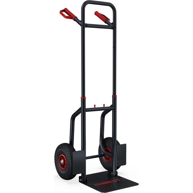 Onbest Sackkarre PREMIUM HT200, klappbar, 200 kg Tragkraft, lüftbefüllt, Stahlrahmen, 48x115x53 cm
