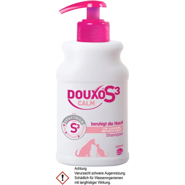 Ceva DOUXO® S3 Calm Shampoo, 200 ml, beruhigendes Tiershampoo für empfindliche Haut von Hunden und Katzen