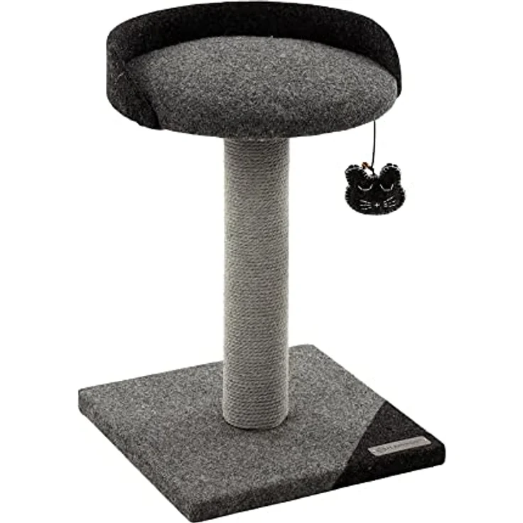 Flamingo Kratzbaum Robert, 45 cm – kompakter Spiel- & Kratzbaum für kleine Katzen, Grau/Dunkelgrau mit Sisalsäulen und Plüschoberfläche – Bild 1