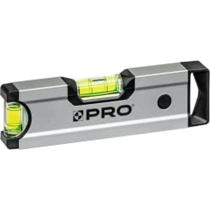 PRO PRO600 Mini Wasserwaage mit Magneten 17cm Eloxiert - Härte 9 auf der Mohs Skala - Ergonomisches Profil und ERS+ Anti Shock Absorber, Silber - Preisvergleich – Bild 3