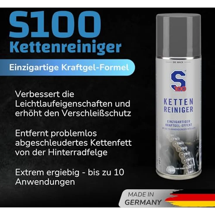 DR WACK S100 Kettenreiniger 300 ml Auto-Reinigungsmittel - Perfekte Reinigungsleistung, geringster Reinigereinsatz – Bild 3