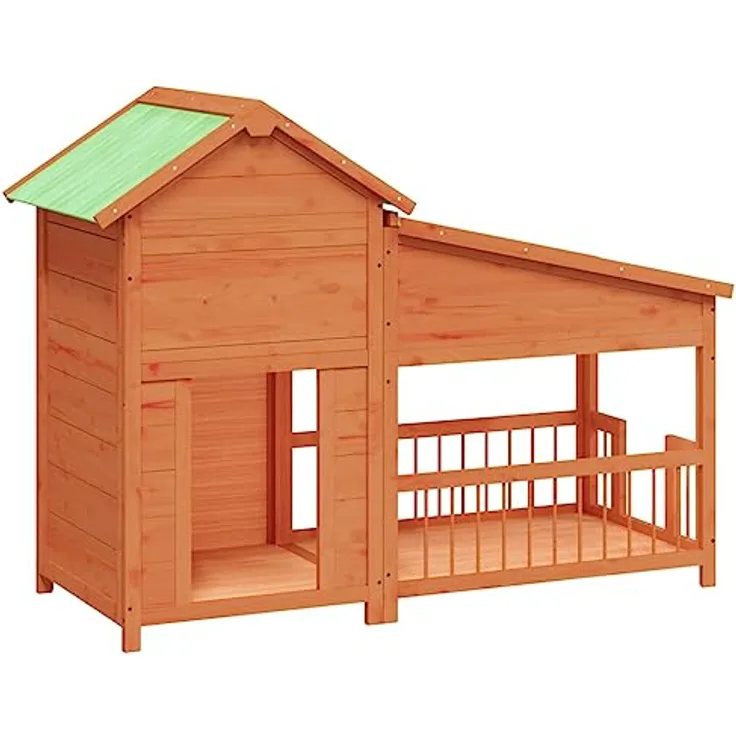 vidaXL Hundehütte Braun 143x60,5x109 cm Massivholz Kiefer