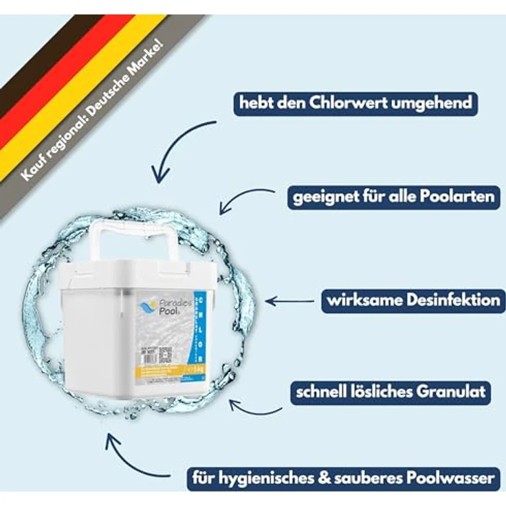 Paradies Pool Chlor Schnell Granulat für Pool 5 kg organisch (W6) – Bild 4