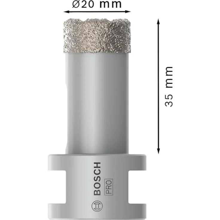 BOSCH Diamanttrockenbohrer Pro Core Cutter dry, Ø 20 mm, langlebige Diamantbohrkrone für harte Fliesen und Stein, 20 x 35 x 22,23 mm – Bild 3