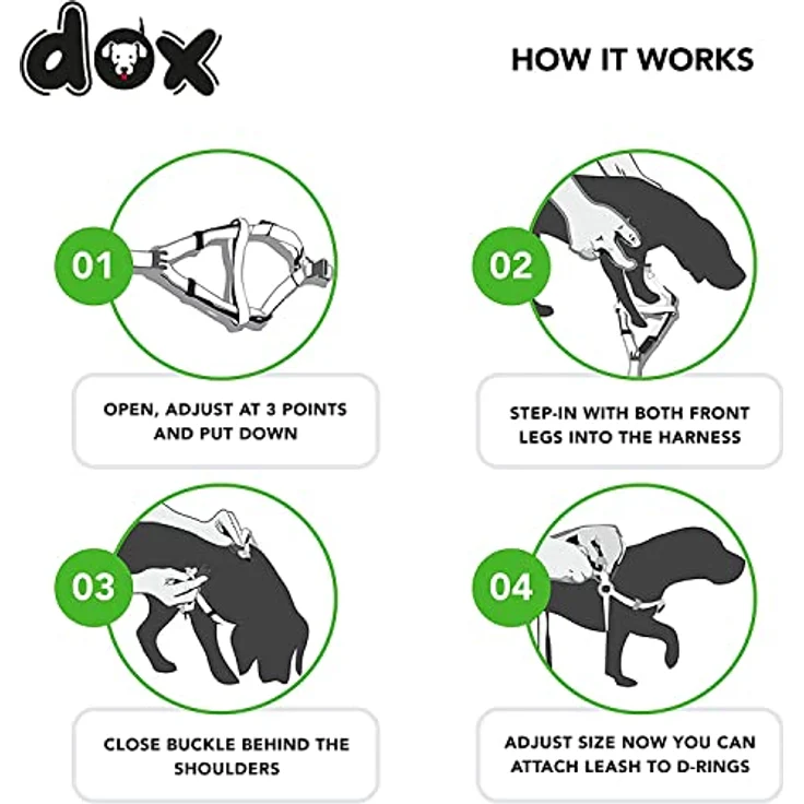 DDOXX Hundegeschirr Air Mesh, Step-In, verstellbar, gepolstert | viele Farben & Größen | für kleine, mittlere & große Hunde | Brust-Geschirr Hund Katze Welpe groß | Katzen-Geschirr klein | Grün, M – Bild 4