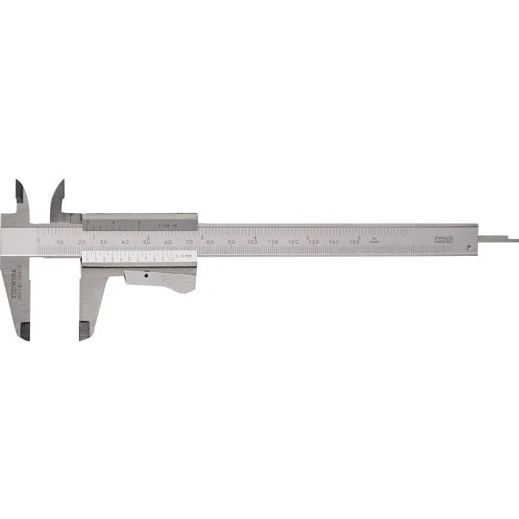 NORDWEST Taschenmessschieber DIN 862, 150mm mit Momentfuss, mattverchromt, prüfpflichtig